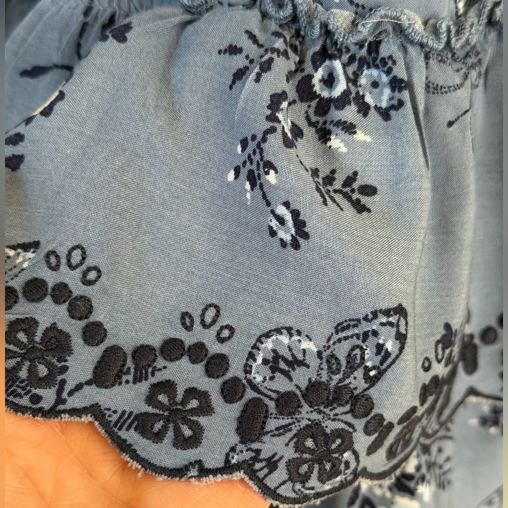 Epic Threads Girls Boho Blue Floral Long Sleeve Dress - Picture 4 of 14